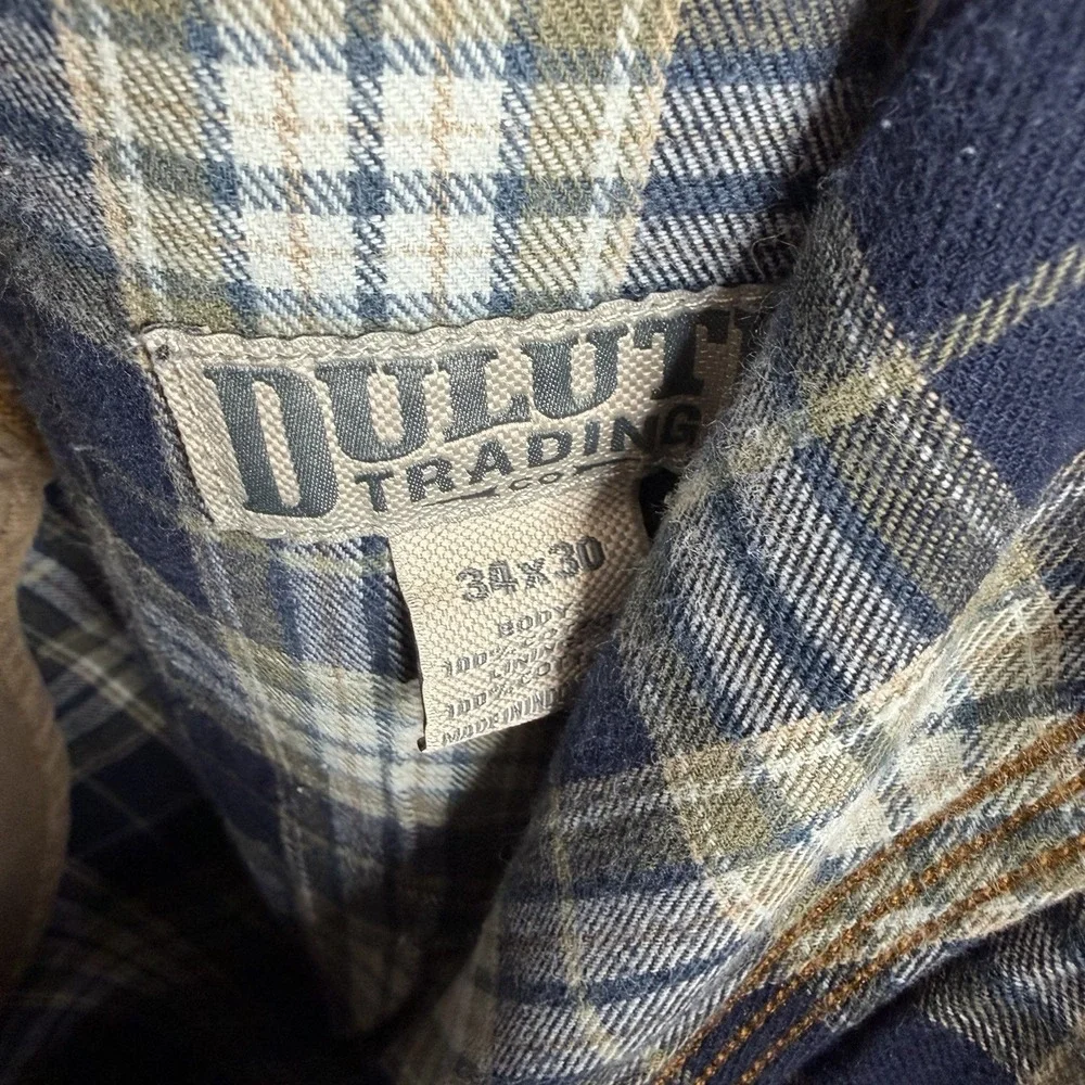 Duluth Trading Co Flannel Lined Jeans Mens Size 34x30 Medium Wash Straight Leg